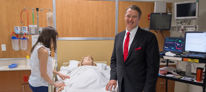 Michael Foley, MD, in the Center for Simulation and Innovation 
