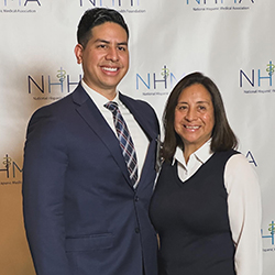Hernandez with his mother, Angelica, at the Hispanic Health Professional Student Scholarship Gala