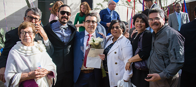 VIctor Arce and His Family at Match Day