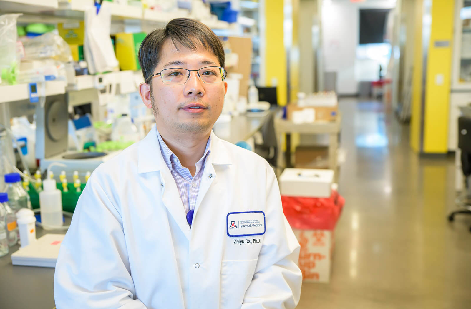 Zhiyu Dai, PhD, in His Lab