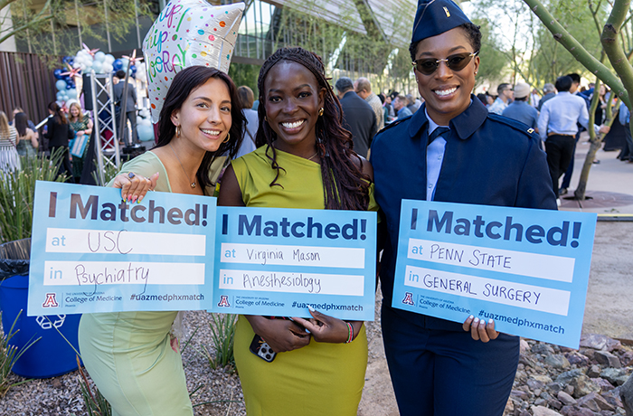 Future graduates from the Class of 2025 celebrate their Match