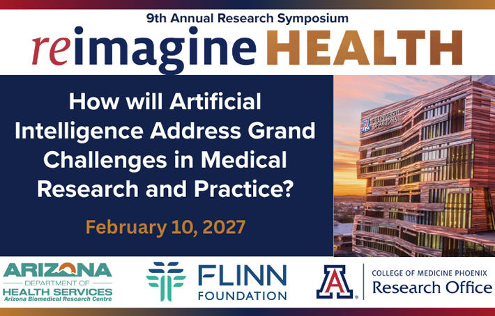 U of A Comp building with research symposium title 