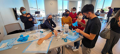 Local high school students in the Sim Center