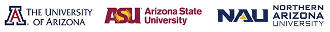 COM-P, NAU and ASU Logos