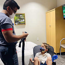 Working with a Patient in a Sleep Laboratory