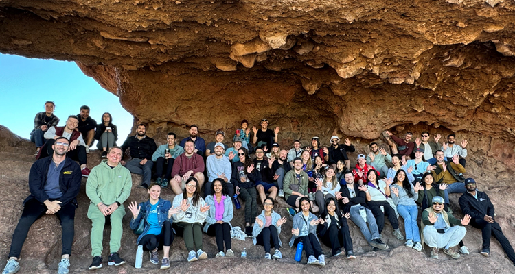 Team is Hiking Together