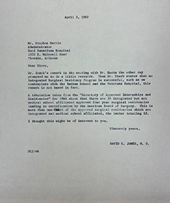 David C. James, MD, Letter