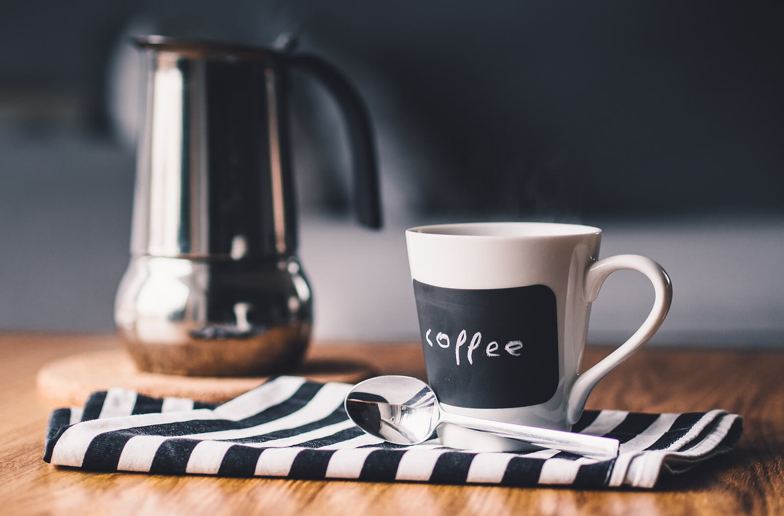 A coffee cup on a table