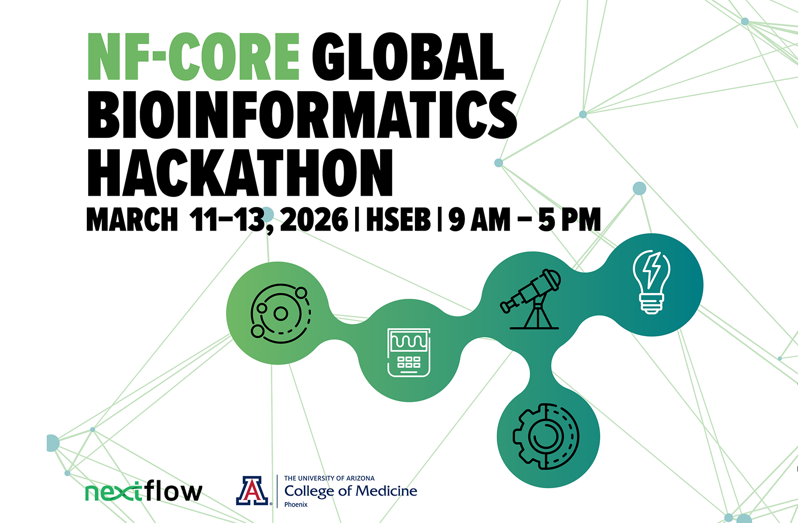 A graphic for the nf-core Global Informatics event