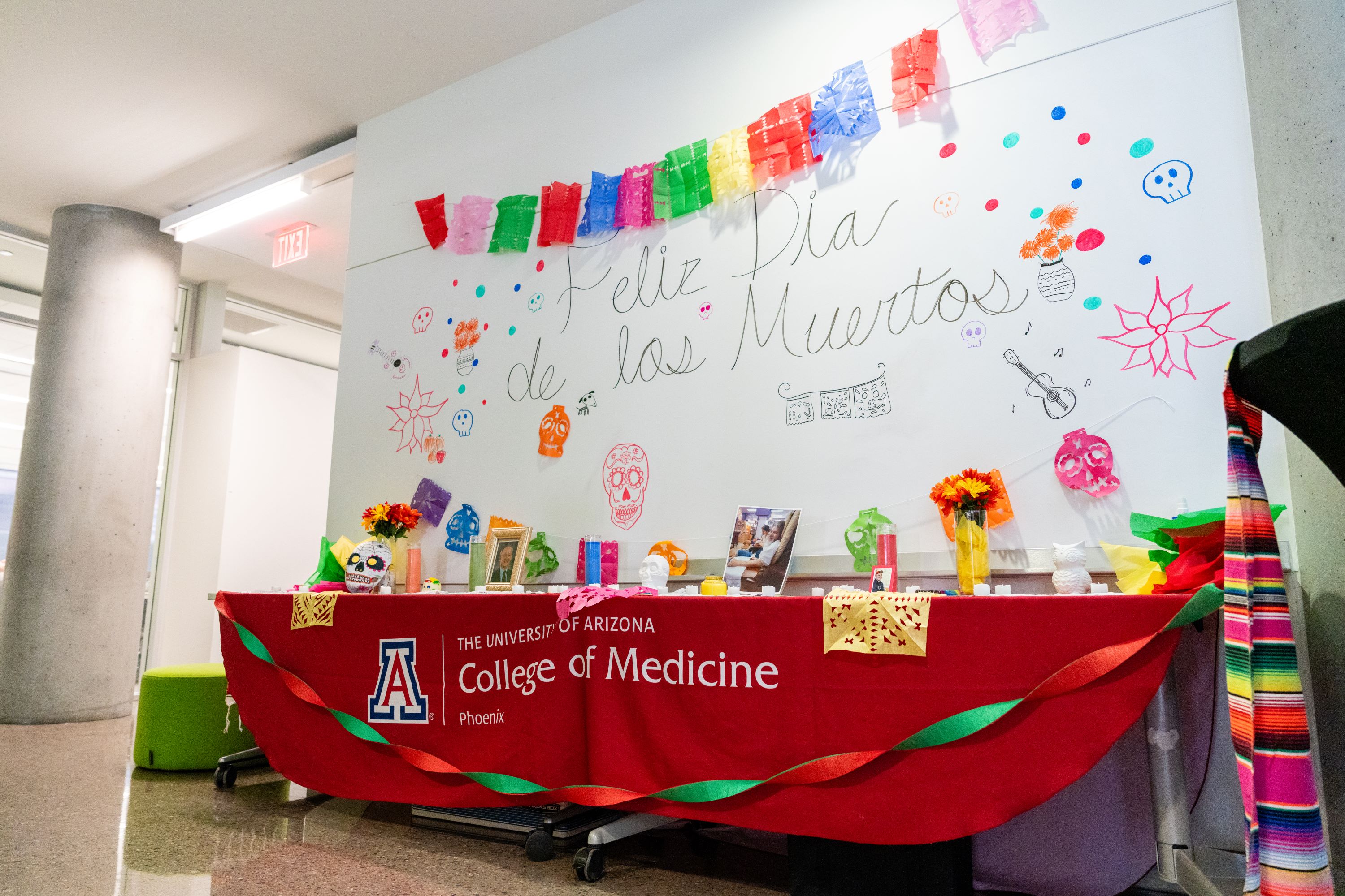 The ofrenda is set up on the second floor of HSEB to fondly memorialize loved ones.