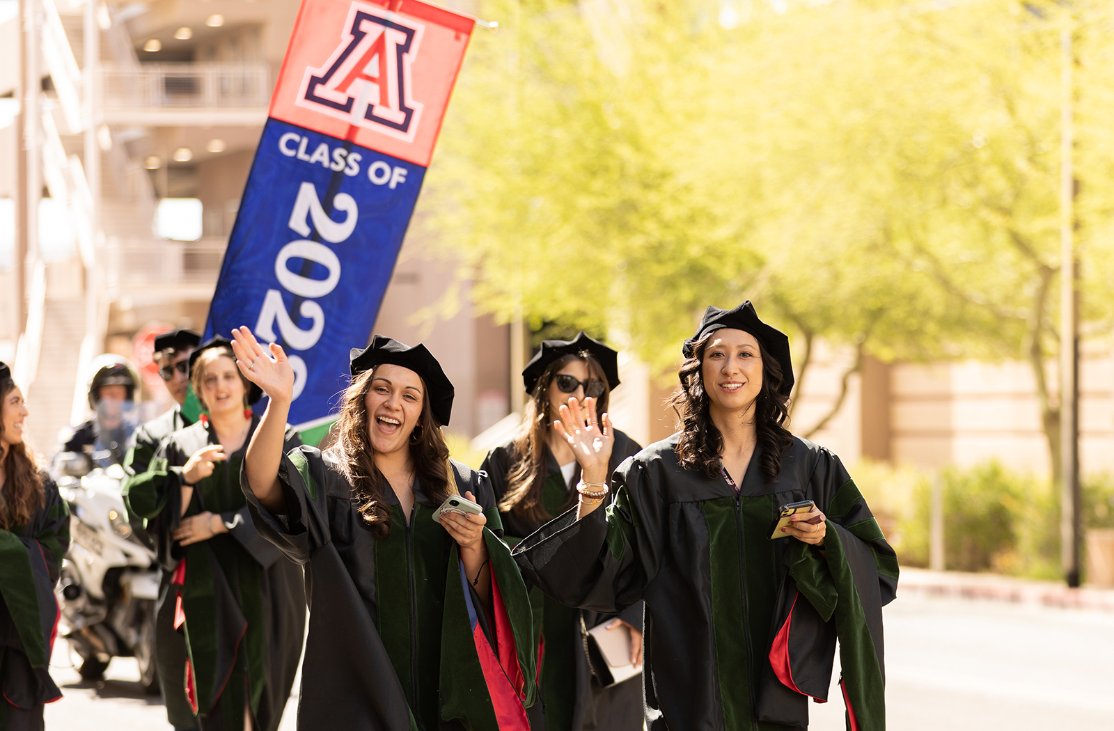 The Class of 2023 processes toward the Arizona Financial Theatre for their Commencement Ceremony
