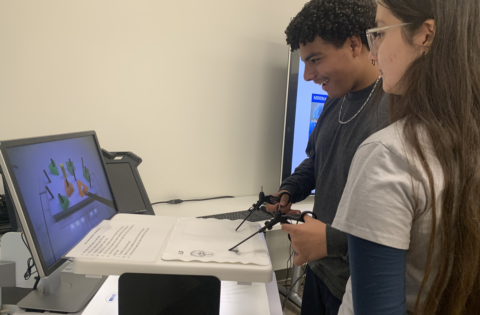Students from Estrella Middle School using the Laparoscopic Simulator in the college's Center for Simulation and Innovation (All photos courtesy of Pam Lindley, City of Phoenix)
