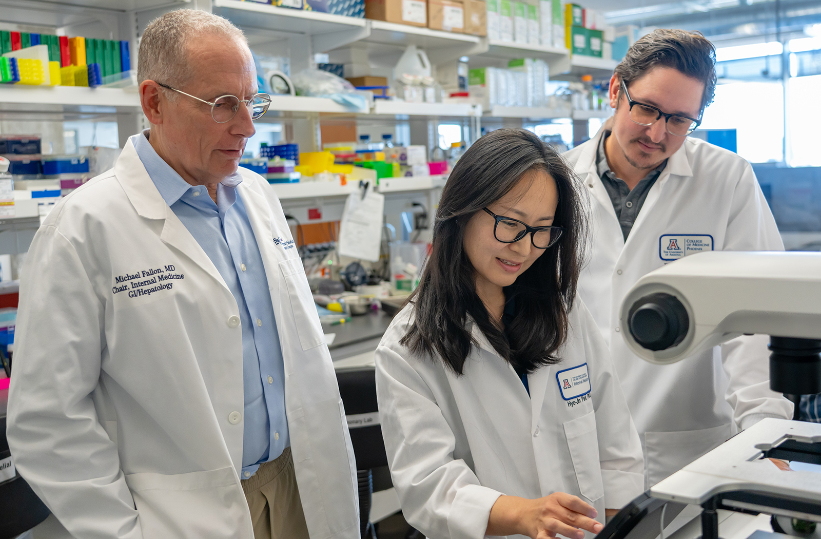 Michael Fallon, MD, FACP, Hyo Jin Park, PhD, and Timothy Marlowe, PhD, are working to transform the treatment of liver fibrosis.