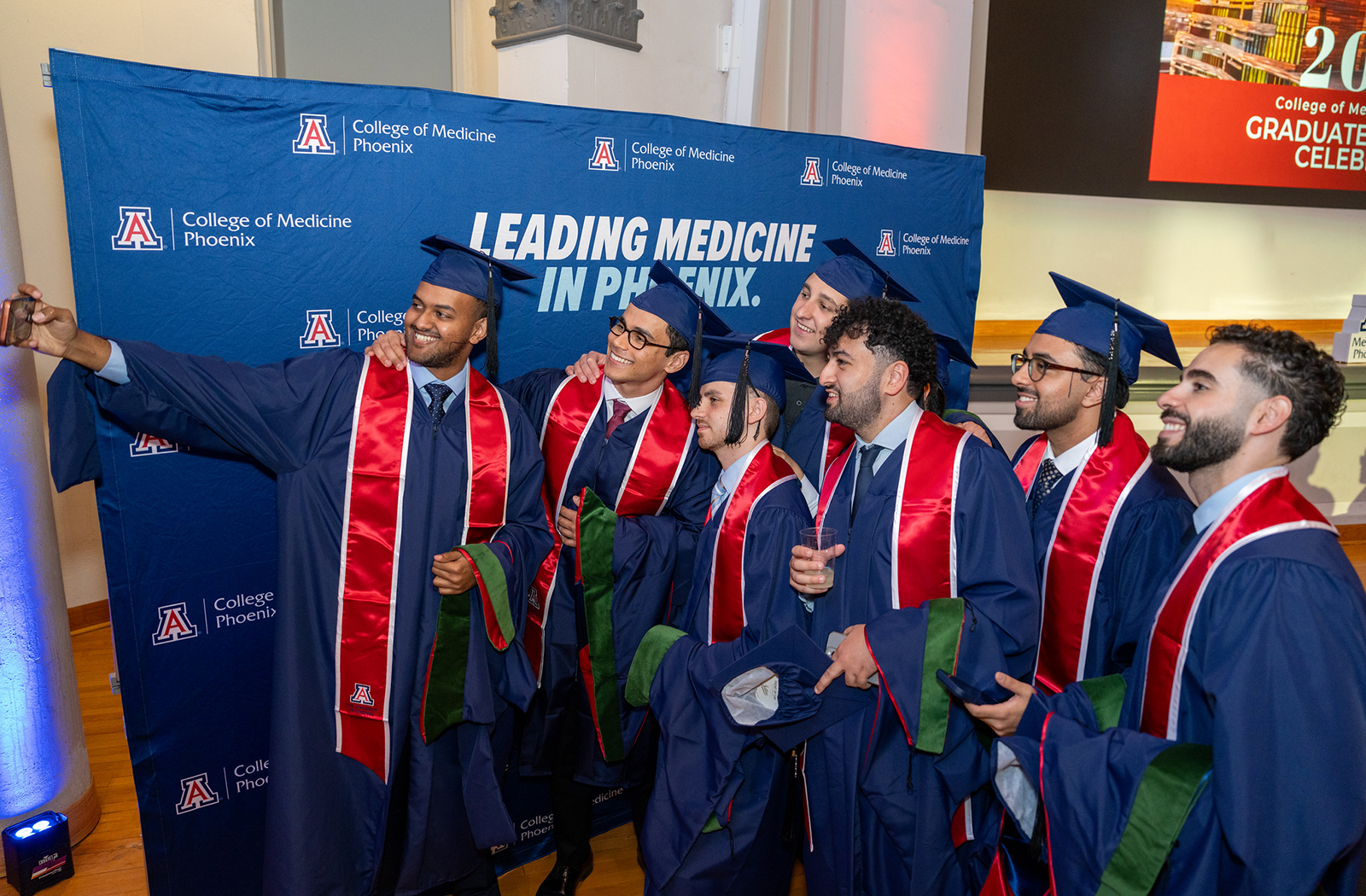 Graduating students in the Pathway Scholars Program posed for a selfie after their ceremony.
