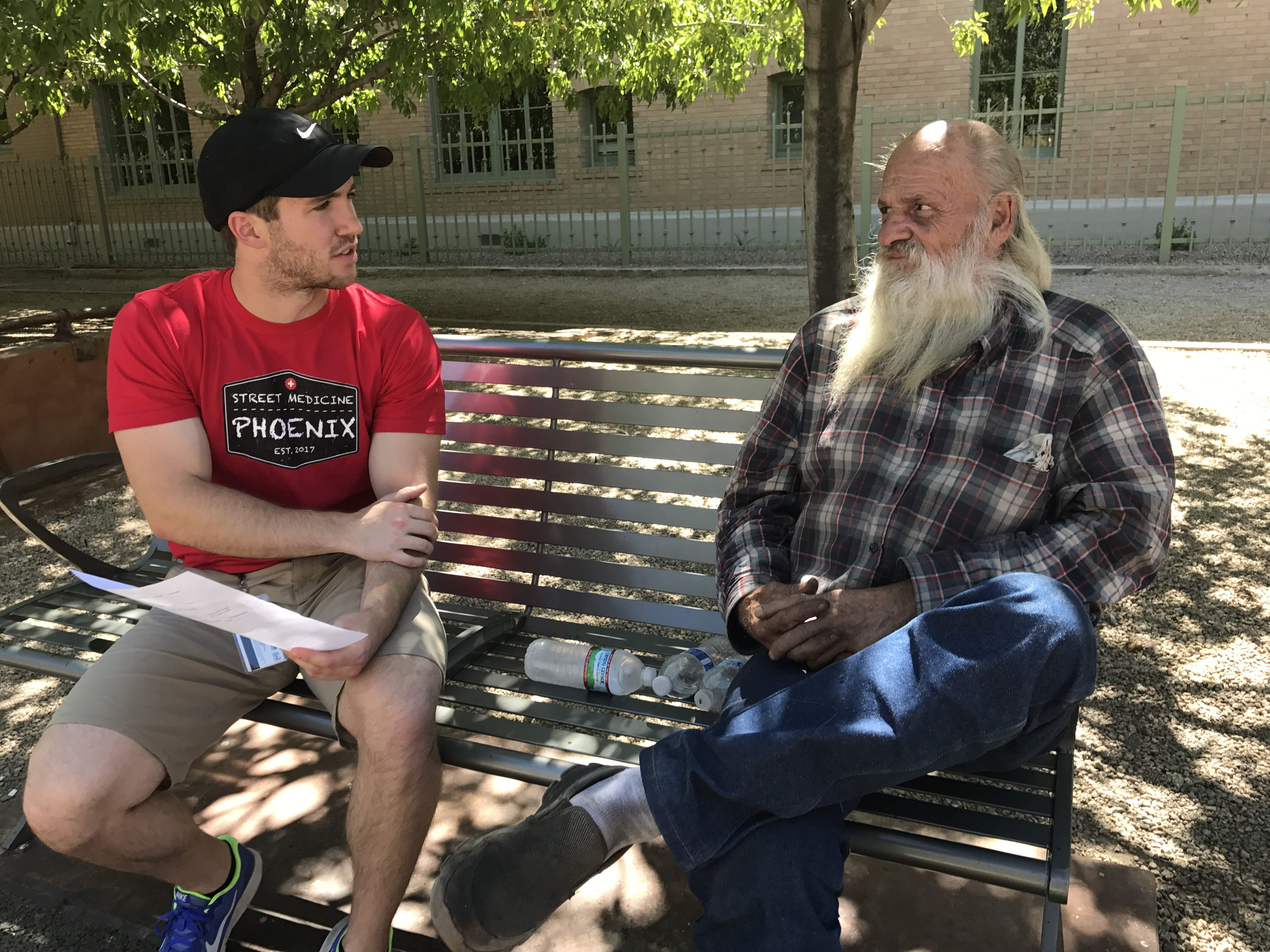 Justin Zeien Working with One of Phoenix's Homeless