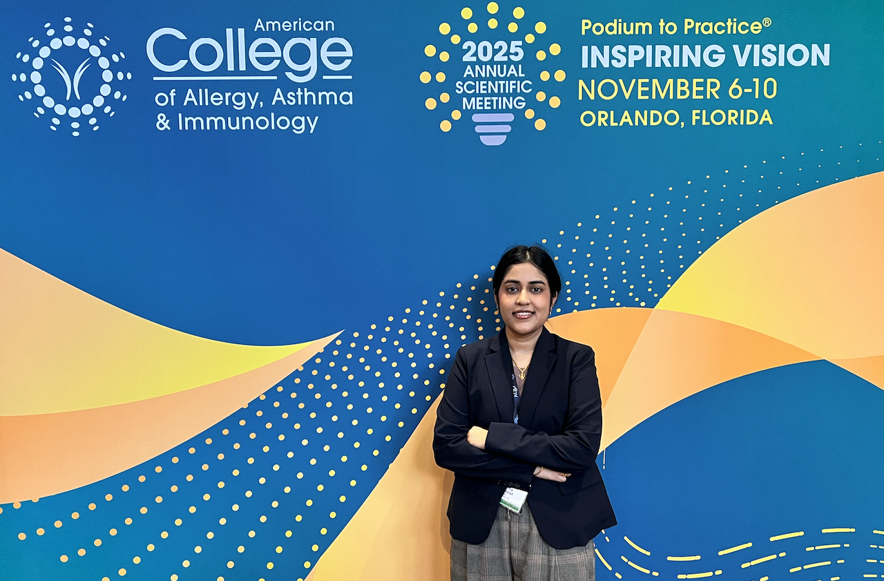 Ishitha Jagadish, MD, attended the American College of Allergy, Asthma & Immunology Annual Scientific Meeting to share her work analyzing the accuracy of educational TikTok videos on asthma.
