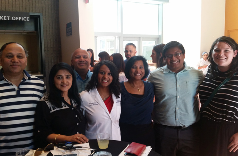 Medical Student Shivani Misra with Her Family at the White Coat Ceremony