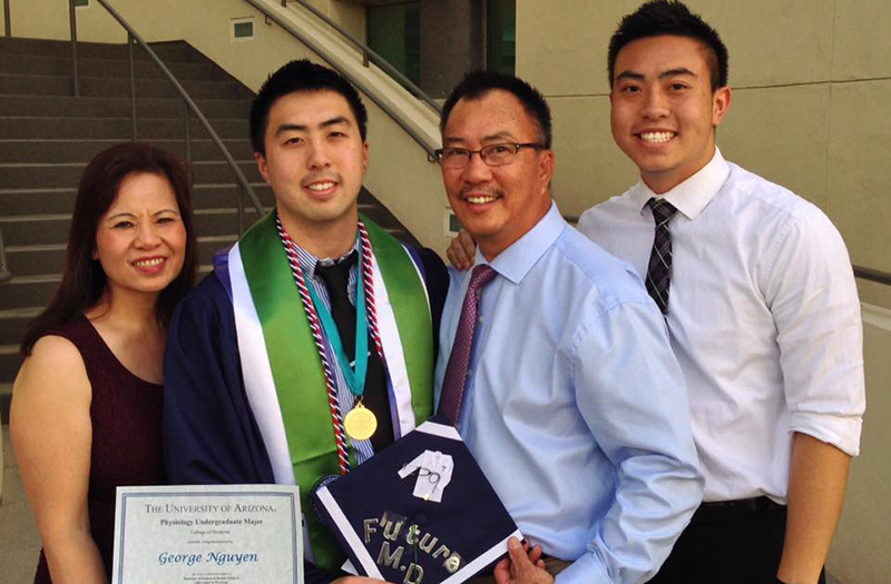 Medical Student George Van Nguyen with His Family at His College Graduation