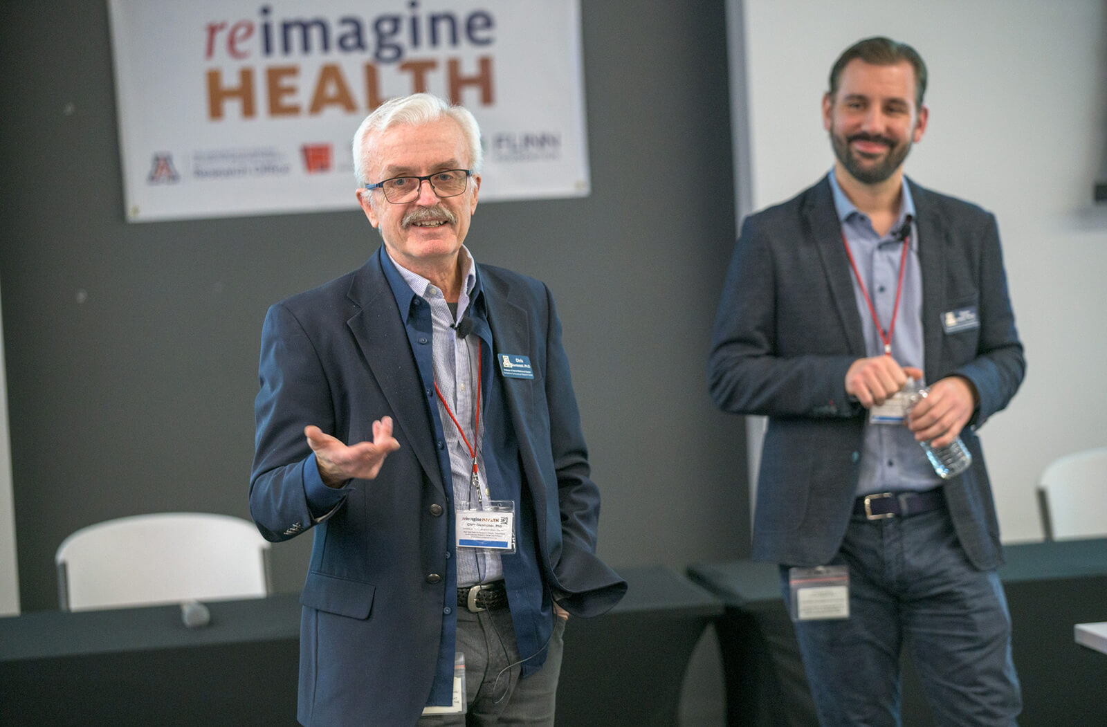 Chris Glembotski, PhD, addresses the attendees of the Fifth Annual reimagine Health Research Symposium
