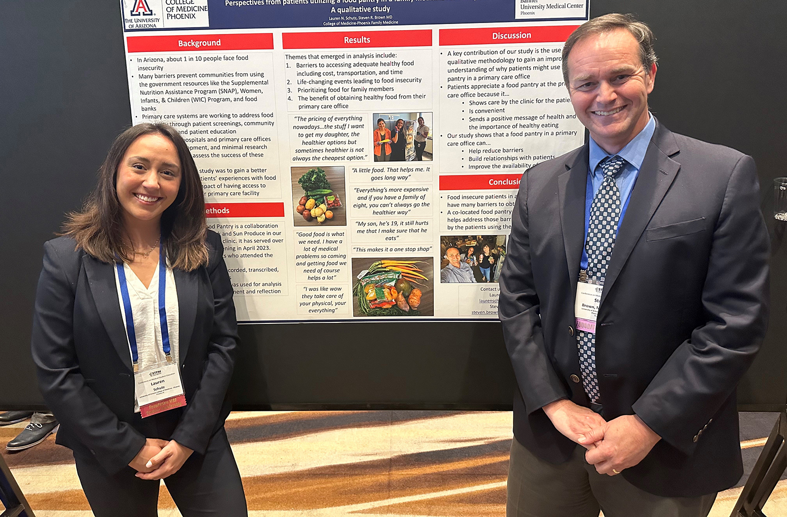 Lauren Schutz, along with Steven Brown, MD, at the 2024 STFM Conference on Medical Student Education in Atlanta, Georgia