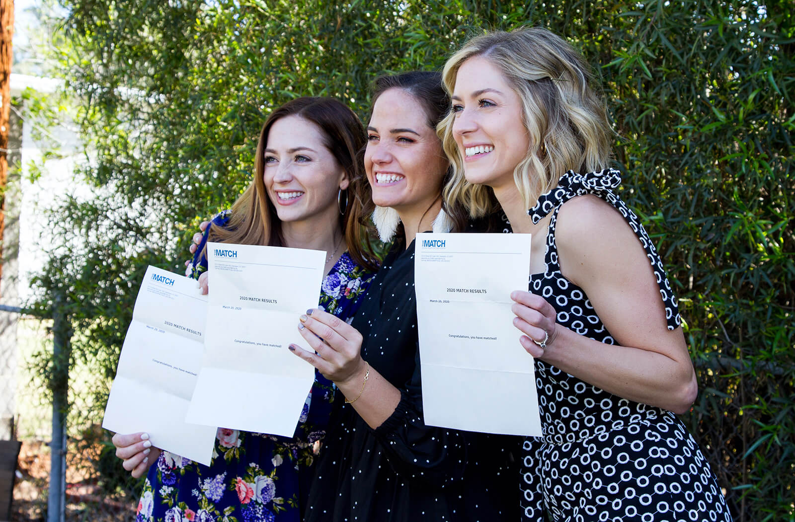 Alexia Tatem (Far Left) Celebrates Her Match Result with Fellow Medical Students