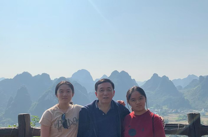 Kinsley Wang with her family in China