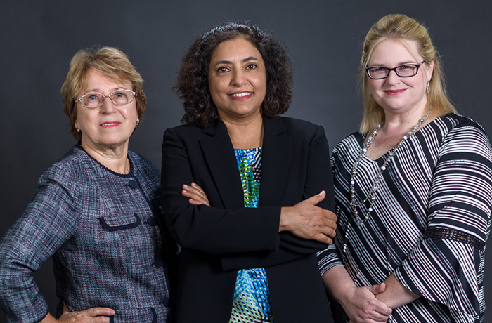 Ella Nikulina, PhD (left), Shalini Sharma, PhD (center), Theresa Currier Thomas, PhD (right)