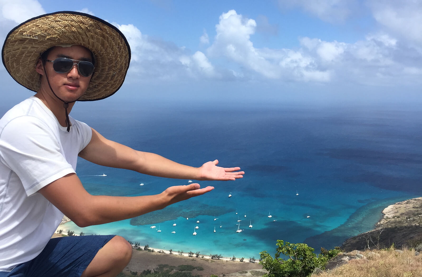 First-year Medical Student Sean Youn Hiking in Hawaii