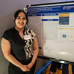 Jovanna Figueroa, MD, an alumna from the Class of 2024 and current family medicine resident at Creighton University School of Medicine – Phoenix, displayed her current research at the conference. Jovanna Figueroa, MD, an alumna from the Class of 2024 and current family medicine resident at Creighton University School of Medicine – Phoenix, displayed her current research at the conference.