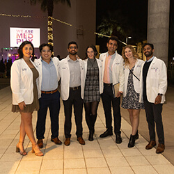 Medical students led attendees on a tour of the interactive exhibits