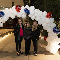 College faculty and leaders of the Women in Medicine and Science group, Taben Hale, PhD, Amelia Gallitano, MD, PhD, and Melissa Herbst-Kralovetz, PhD