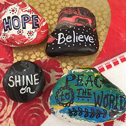 An Example of the Painted Rocks with Inspirational Words