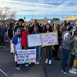 Earlier this year, students in the college's SNMA chapter also participated in the annual Martin Luther King Jr. Day March.