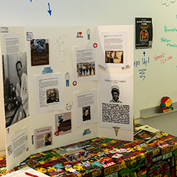 The display, honoring famous Black historical figures, is located on the second floor of the HSEB.