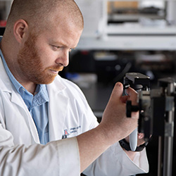 Dr. Blackwood working in the TCRC lab