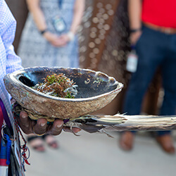 Flores, Jr., prepares for the Blessing Ceremony