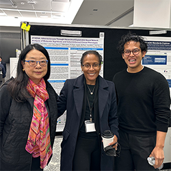 Dr. Ping with Bridge2AI colleague Dr. Karol Watson and medical informatics trainee Irsyad Adam.