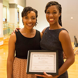 Shavonia Wynn with Cox at the Pathway Scholars Graduation