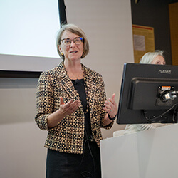Mary Crossley, JD, joined the college as part of the Inclusive Excellence Speaker Series
