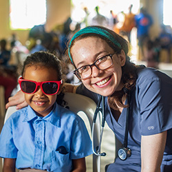 A Medical Student Smiles with a Patient