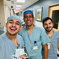 Duran with fellow medical students on clinical rotation