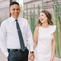 Duran with his wife on the college's campus