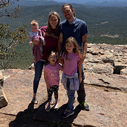 Dr. Evans on a hike with his family