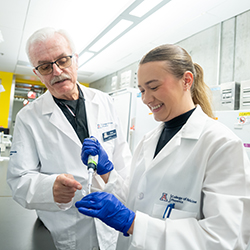 Christopher Glembotski, PhD, and Kylee Pinon