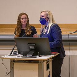 Caitlin Parke with Jennifer Hartmark-Hill, MD, at the Let’s Talk Series: Health and Homelessness event