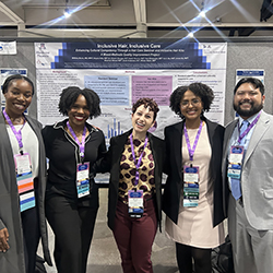 Drs. Okuagu, Bruno, Alayna Kelly and Herrera with Miriam Robin, MD (center), who started the project. 