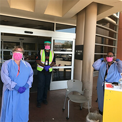 Workers at Banner – University Medical Center Phoenix Wearing the Donated Masks