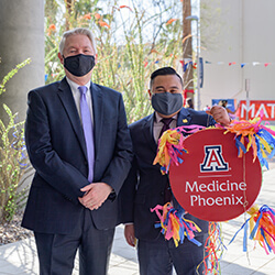 Dean Reed with Fourth-Year Medical Student Jasper Puracan