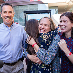 Stephanie Christensen and Megan Cadigan Celebrate Their Match with Fellow Medical Students and Family