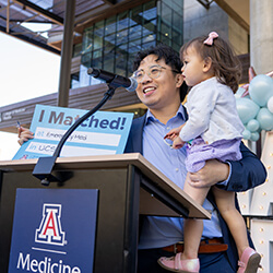 With his daughter in his arms, Kevin Vo announced his Match.